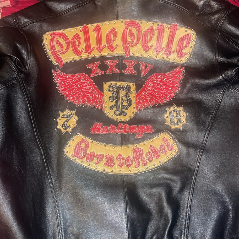 Pelle Pelle Black Jacket with Red and Gold Details